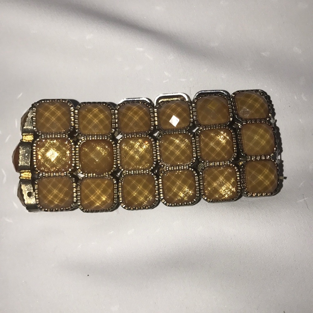 Vintage wide stretch bracelet metal sparkly beads